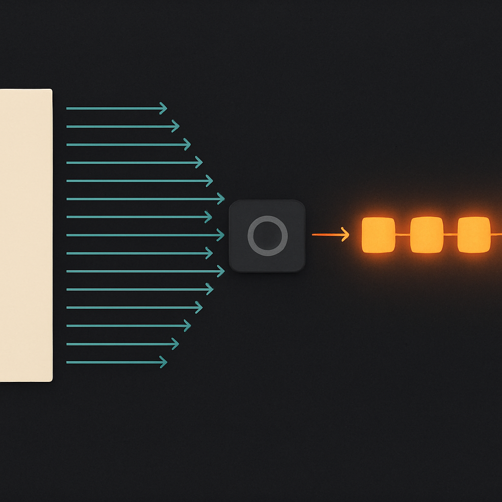 Input tokens processed in parallel vs output tokens generated sequentially one at a time, showing why output costs more