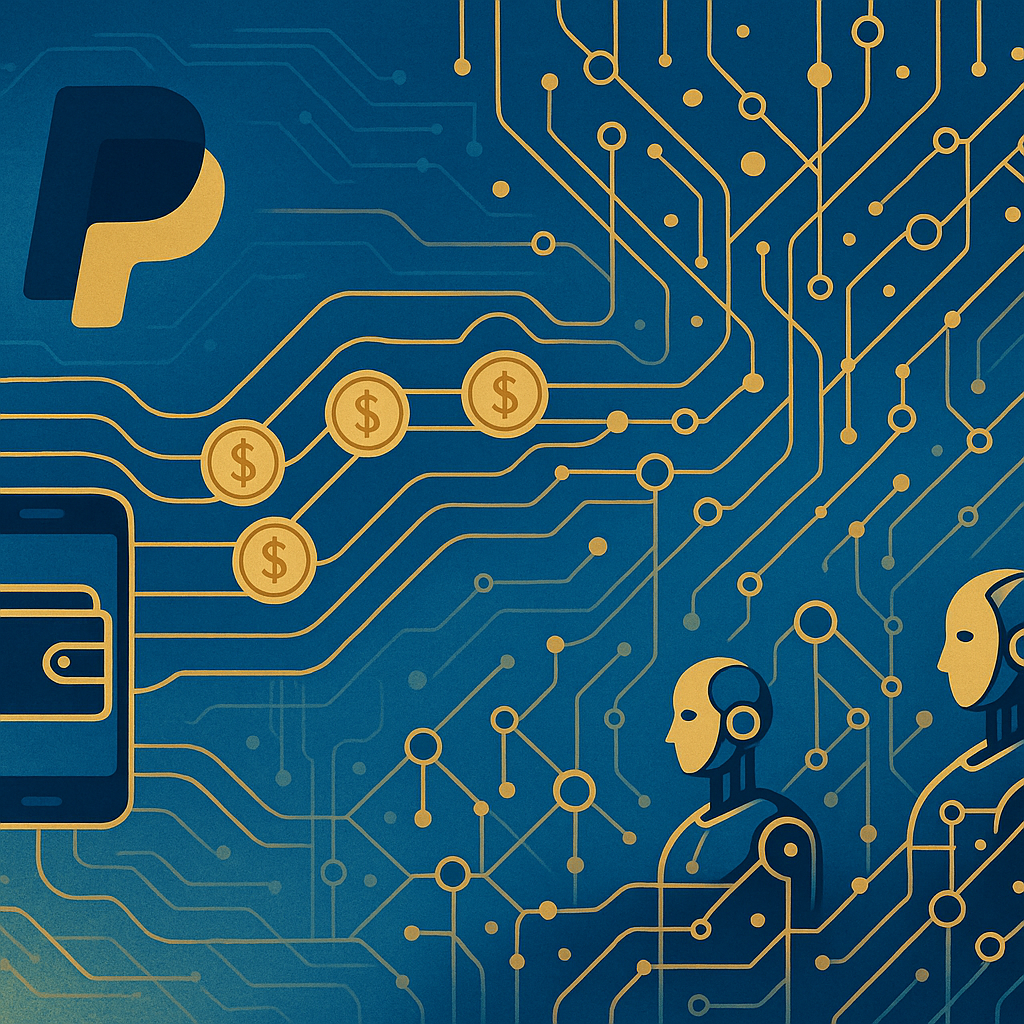 PayPal agentic payments architecture — consumer account trust chain connecting to agent transaction flow